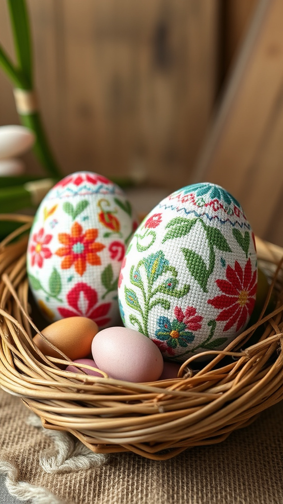 15. Cross-Stitch Easter Eggs