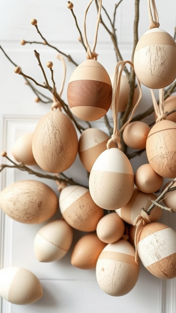 2. Wooden Egg Ornaments