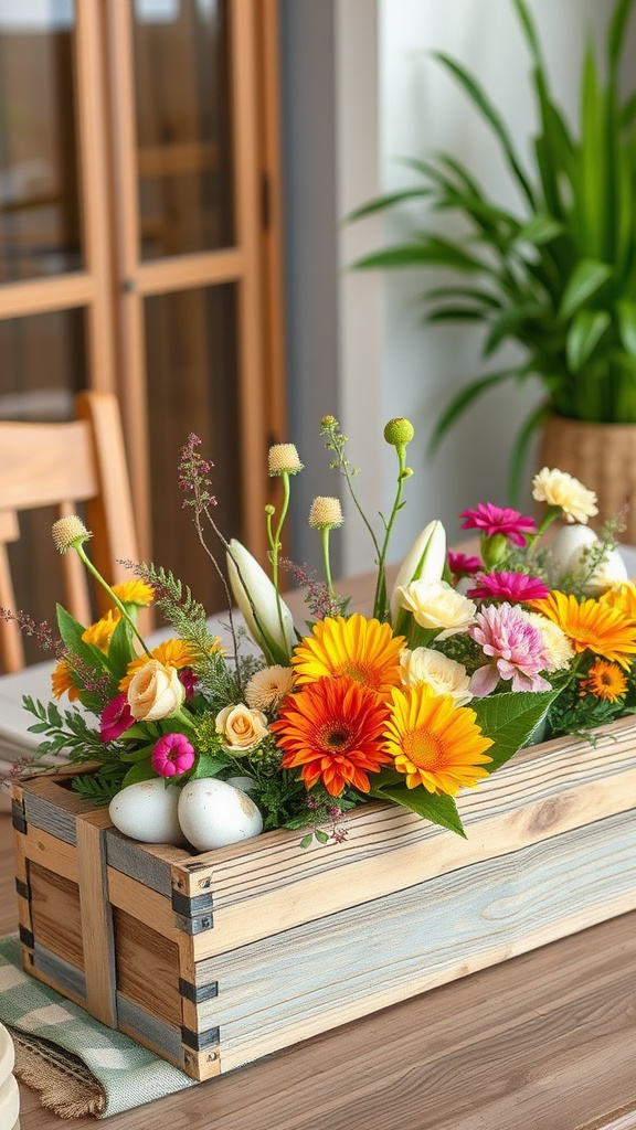 21. Rustic Flower Box Centerpieces