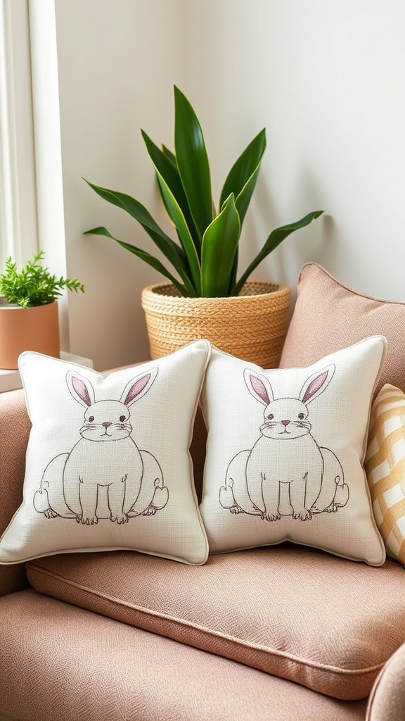 25. Linen Bunny Pillow Covers