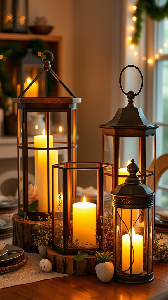 26. Rustic Lantern Arrangements