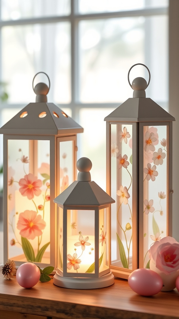 6. Springtime Floral Lanterns