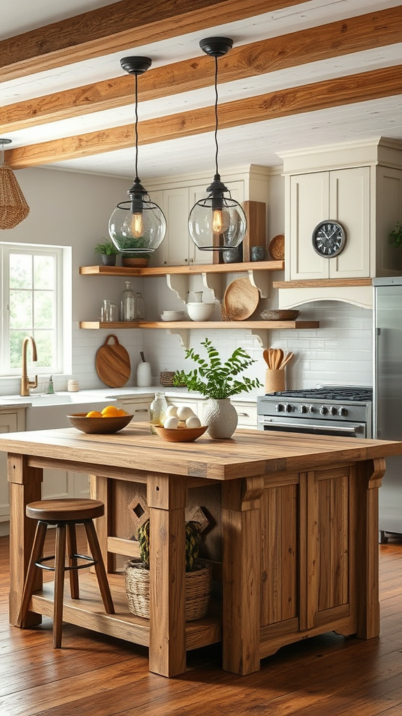 21. Rustic Kitchen Island Ideas