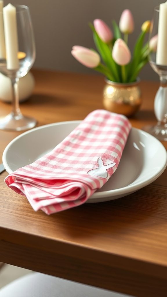 12. Gingham Bunny Napkins