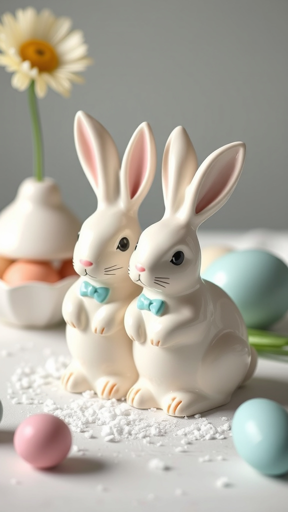 26. Ceramic Bunny Salt Shakers