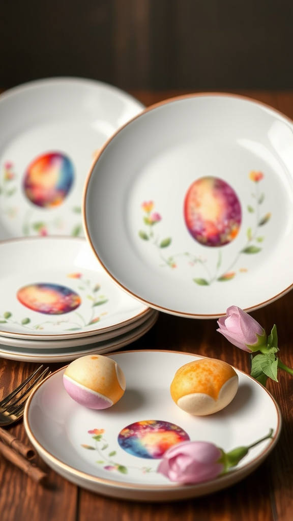 27. Watercolor Egg Porcelain Plates