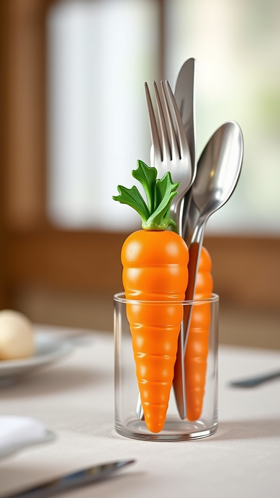 6. Playful Carrot Utensil Holders