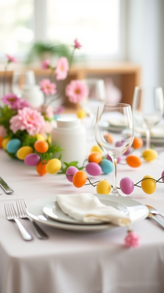 9. Colorful Egg Garland Accents