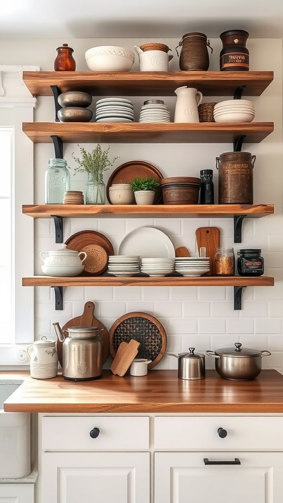 14. Open Shelving with Vintage Finds