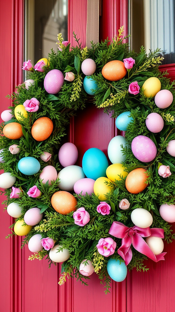 1. Vibrant Easter Egg Wreaths