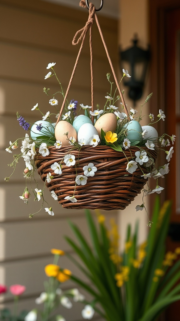 21. Hanging Egg Basket Decor