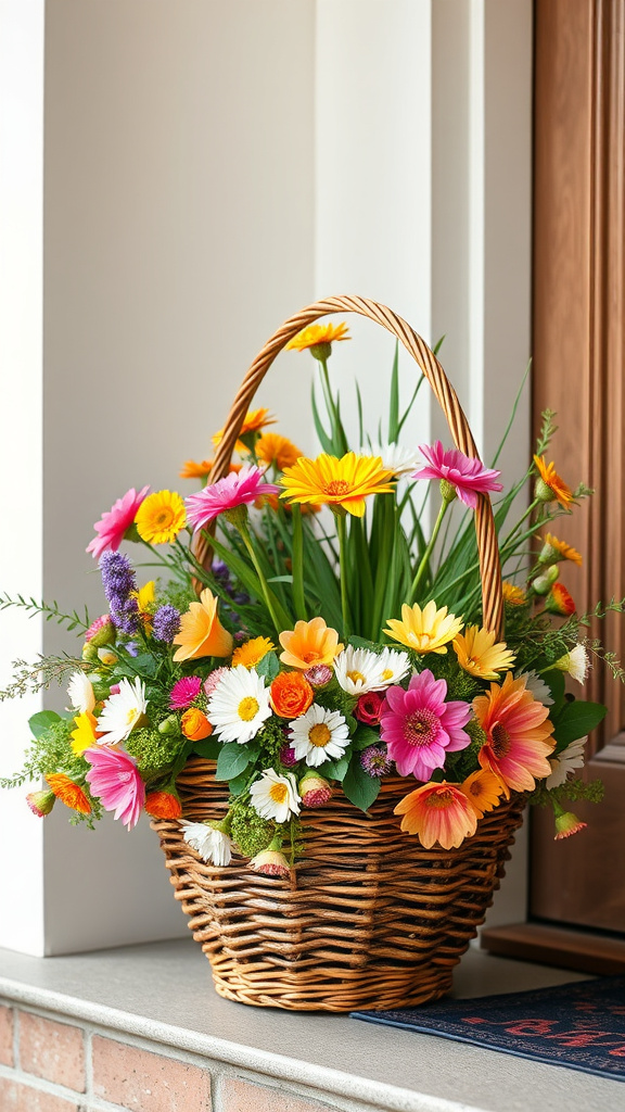 3. Floral Easter Porch Baskets