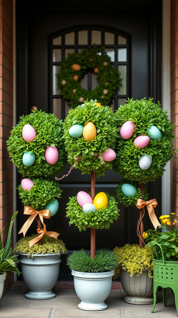 7. Easter Egg Topiary Trees