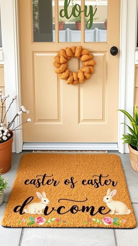 8. Rabbit-Themed Welcome Mats