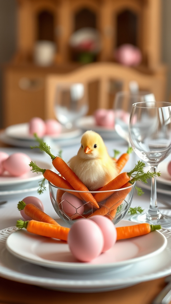 16. Adorable Chick and Carrot Fun