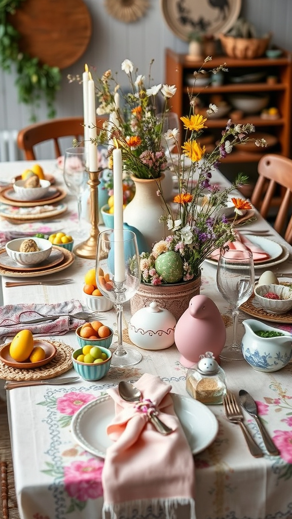 25. Bohemian Easter Table Whimsy