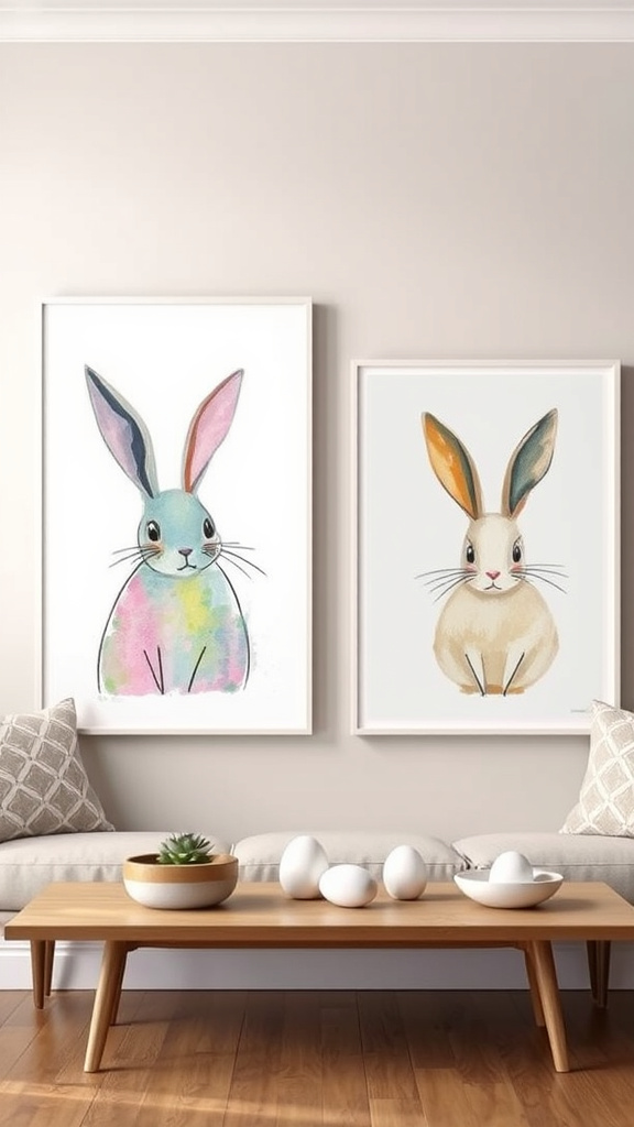 10. Abstract Bunny Art Prints