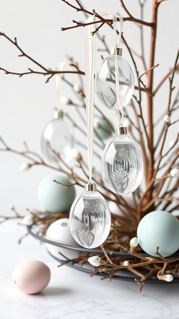 20. Crystal Clear Egg Ornaments