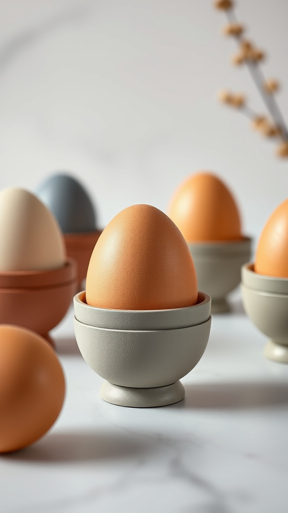 21. Sleek Leather Egg Holders