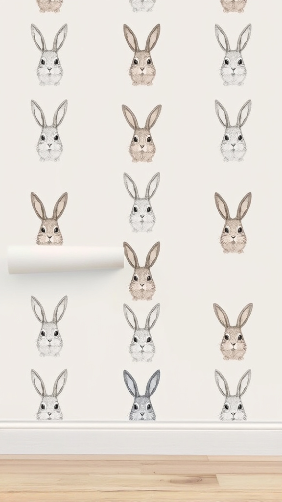 27. Patterned Bunny Wallpaper