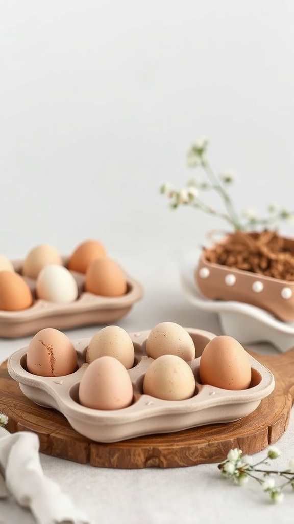 28. Understated Clay Egg Trays