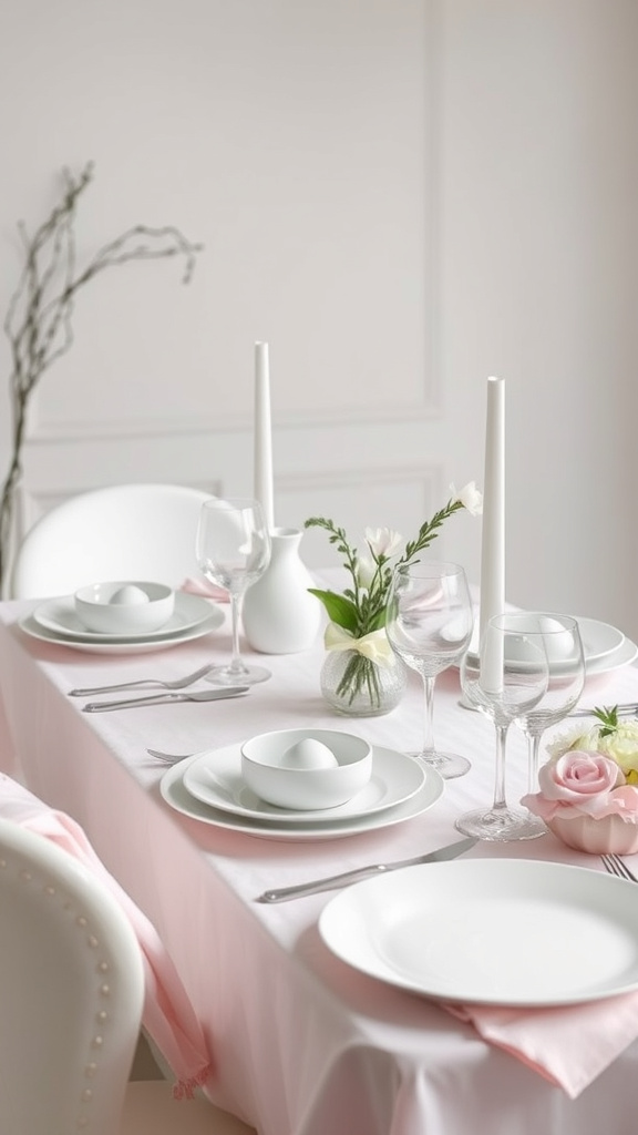 4. Pastel Monochrome Table Settings