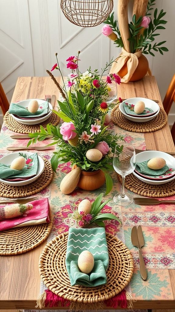 16. Boho Bliss Easter Table