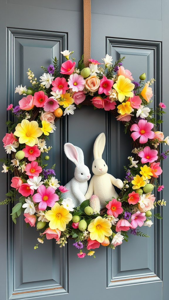 10. Festive Easter Floral Wreath Ideas