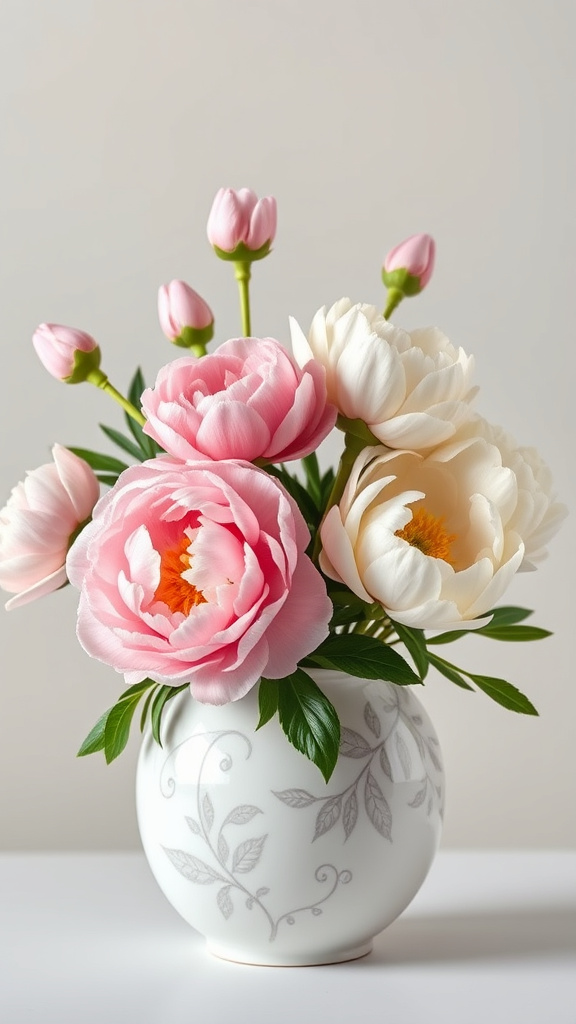 11. Easter Peonies In Porcelain Pots