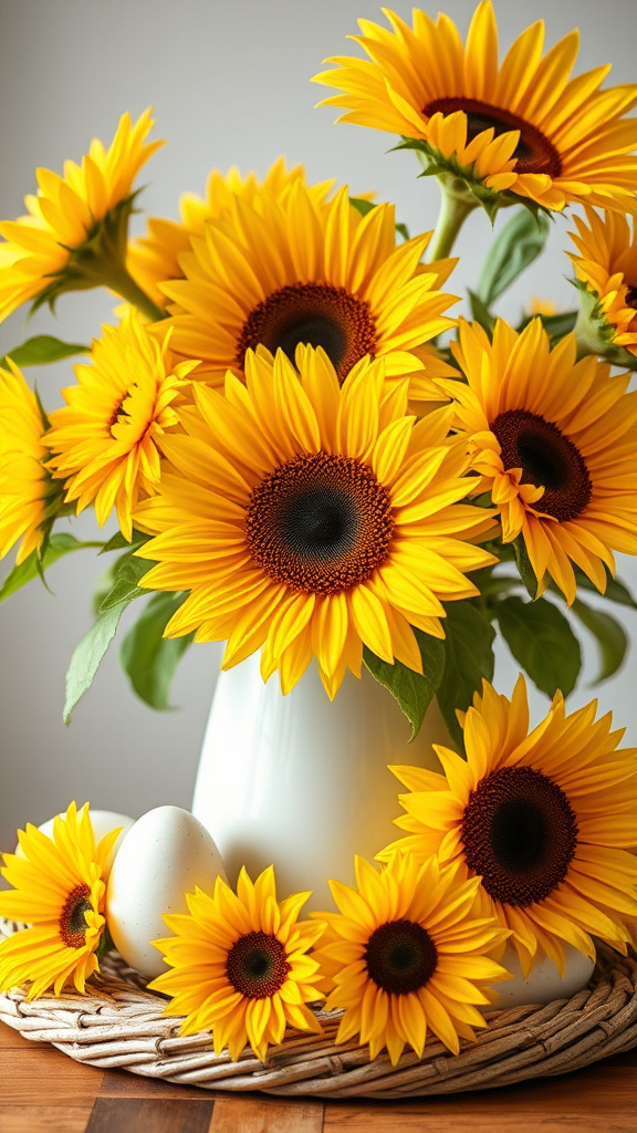 14. Sunshine-Inspired Sunflower Easter Décor