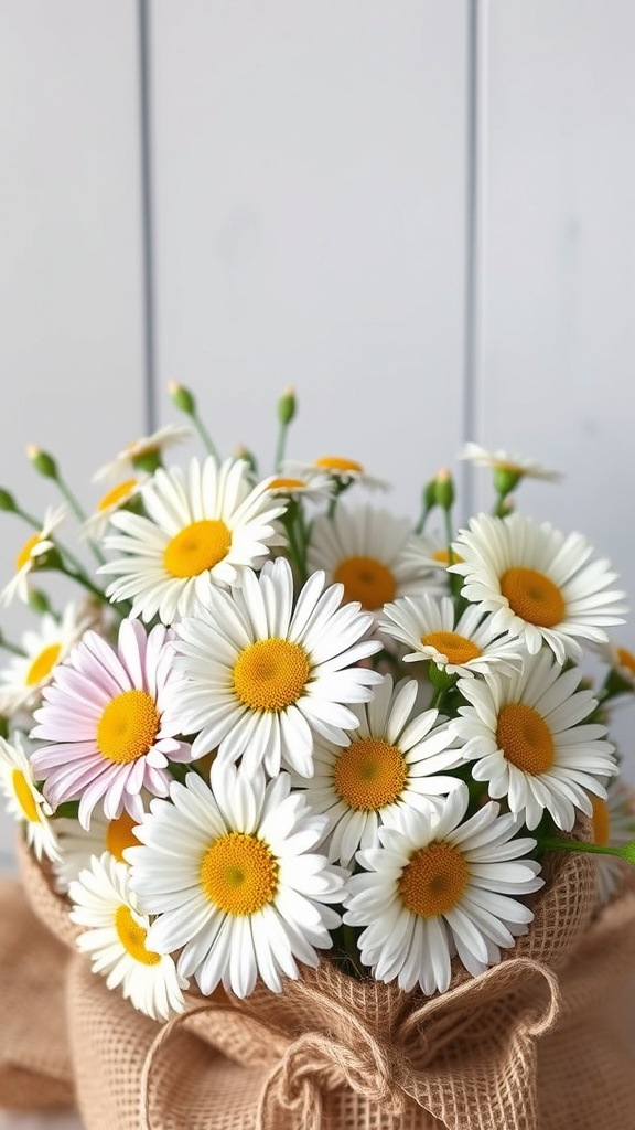 15. Rustic Easter Daisy Bouquets