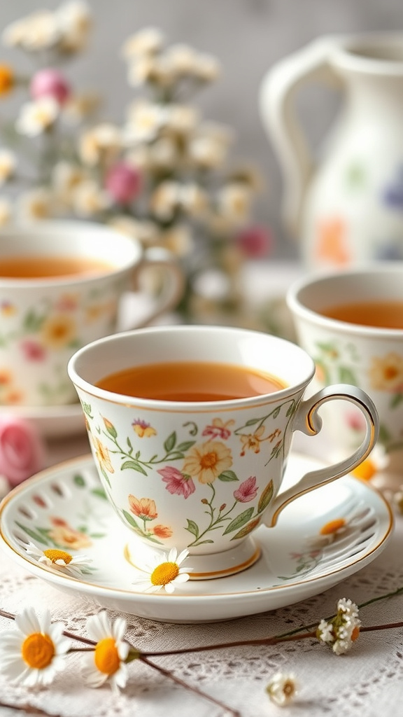 22. Quaint Easter Chamomile Tea Cups