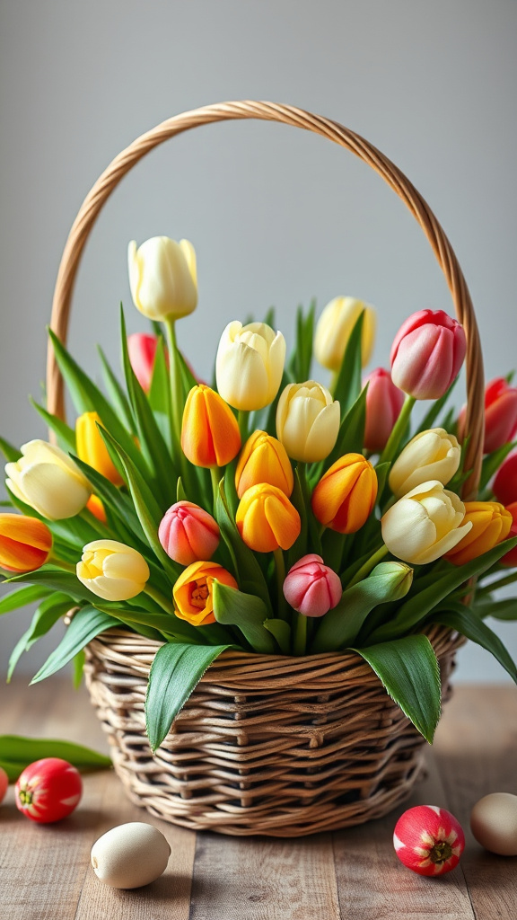 26. Garden Tulips Easter Basket