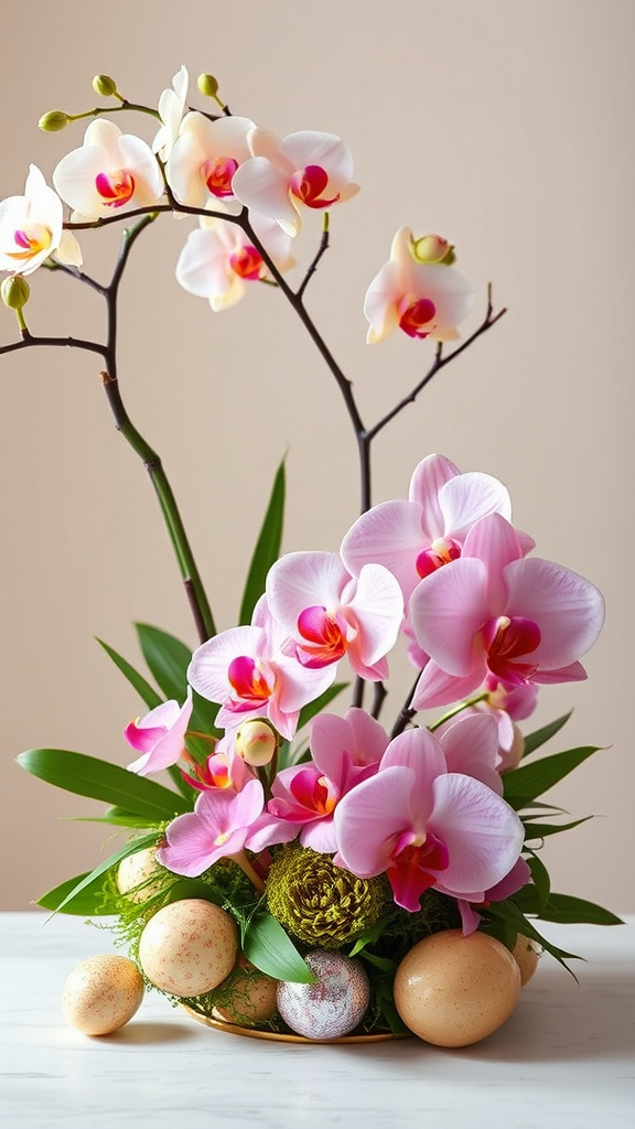 6. Artistic Orchid Easter Arrangements