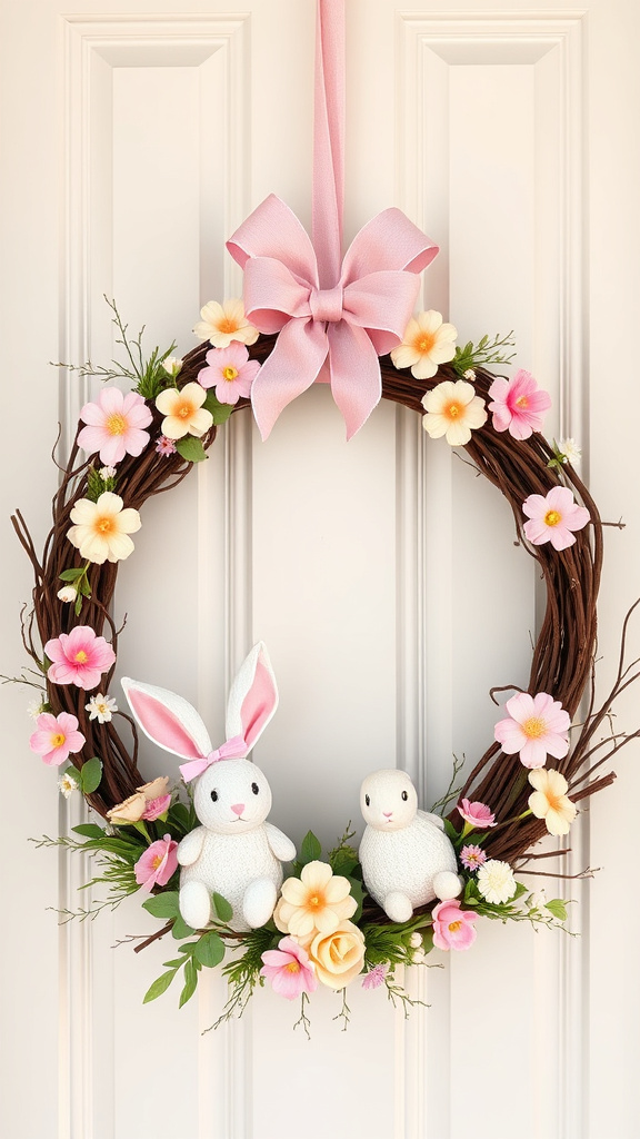 1. Pastel Bunny Wreaths