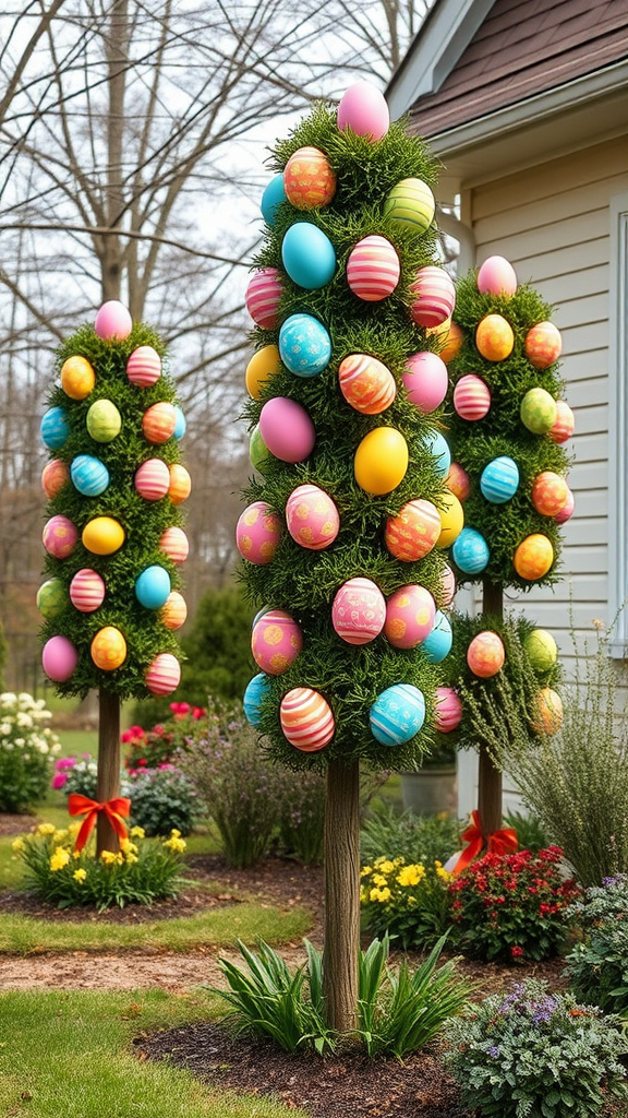 11. Easter Egg Topiary Trees