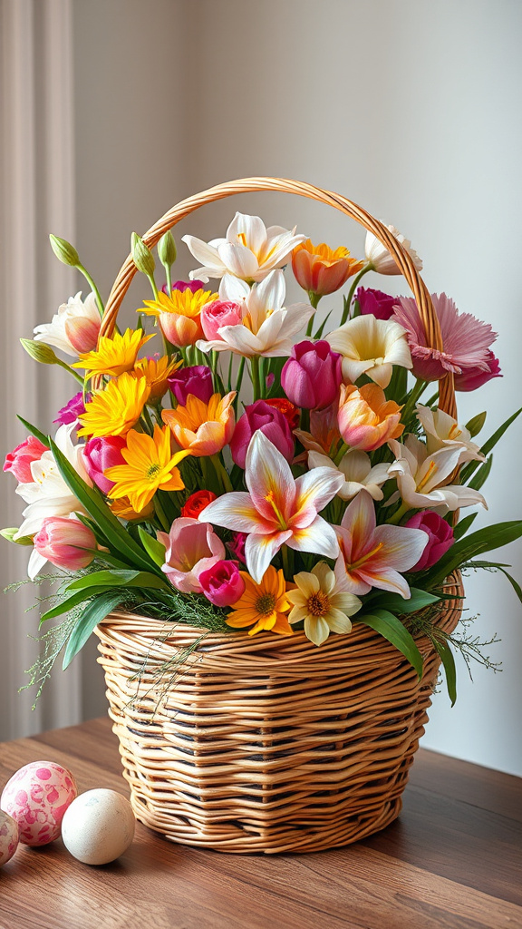 16. Fresh Flower Basket Arrangements