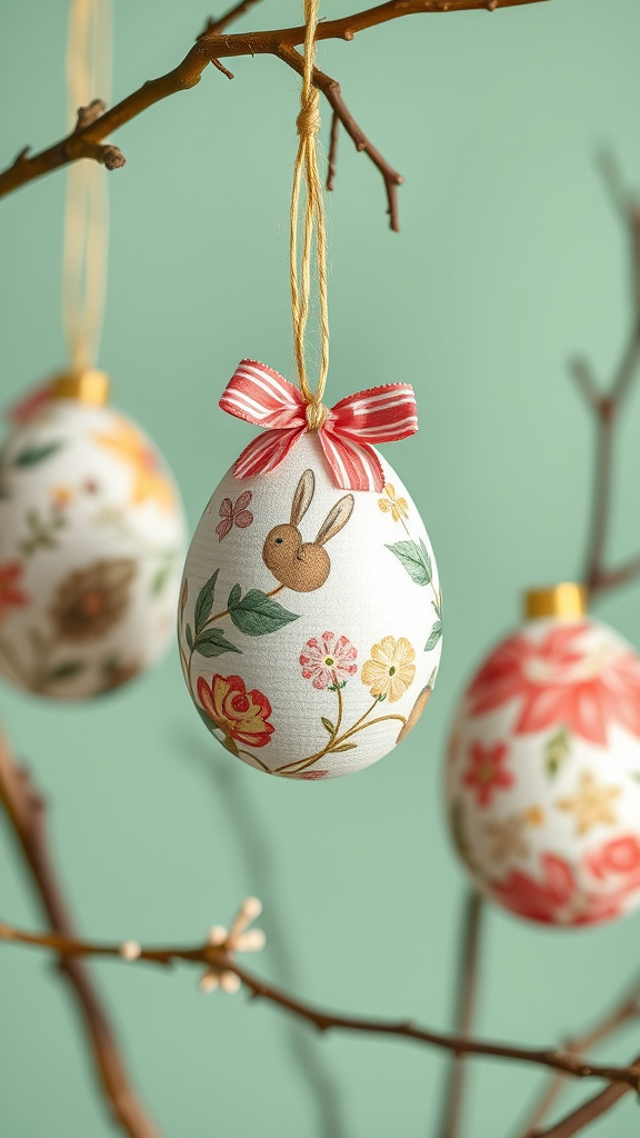 17. Decoupage Egg Ornaments