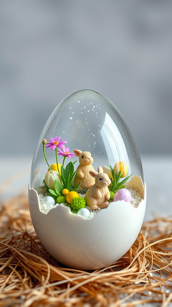 23. Glittery Egg Terrariums