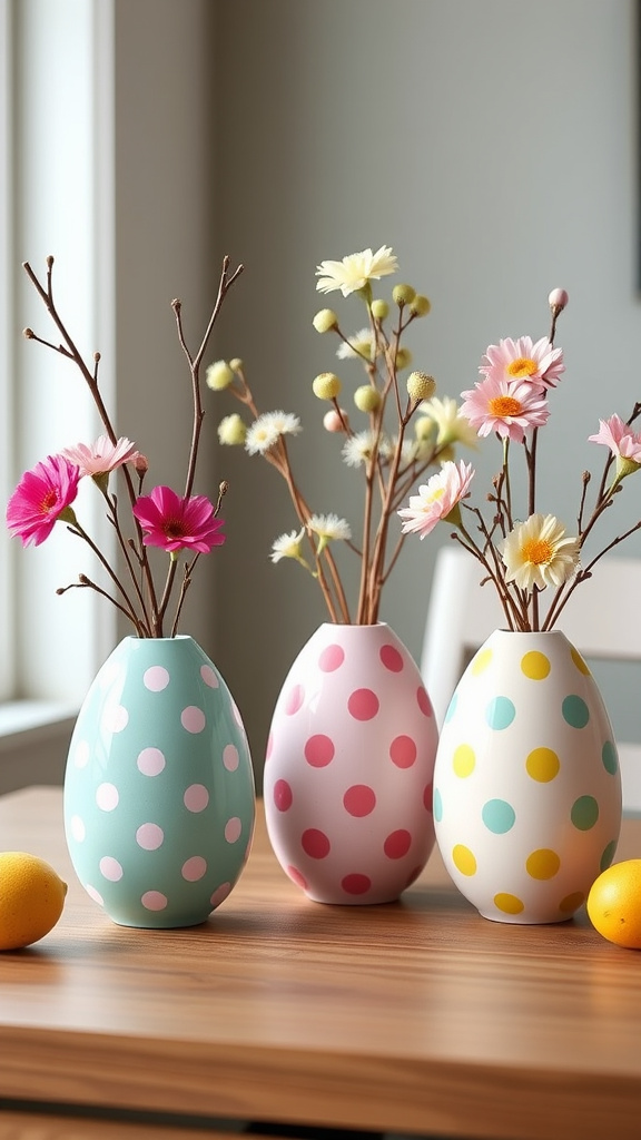 26. Polka Dot Egg Vases