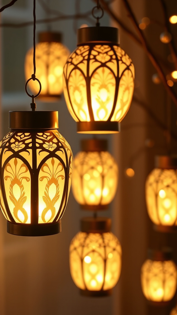 7. Illuminated Spring Lanterns