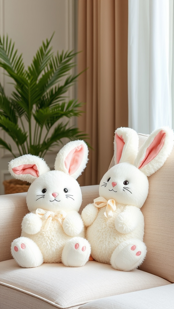 9. Plush Bunny Throw Pillows