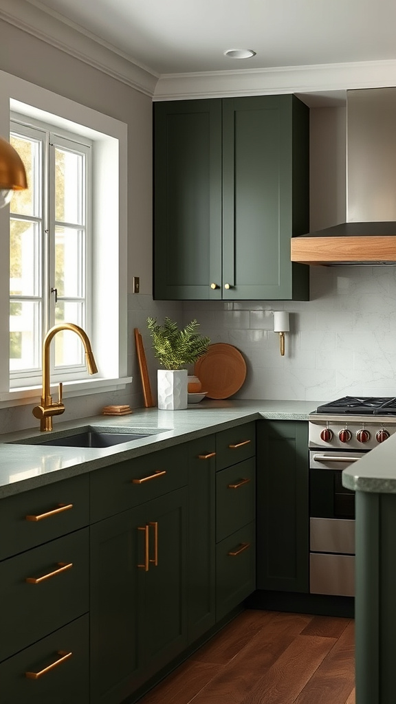 14. Sleek Olive Green Countertops