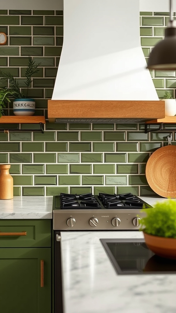 20. Olive Green Kitchen Backsplash Trends