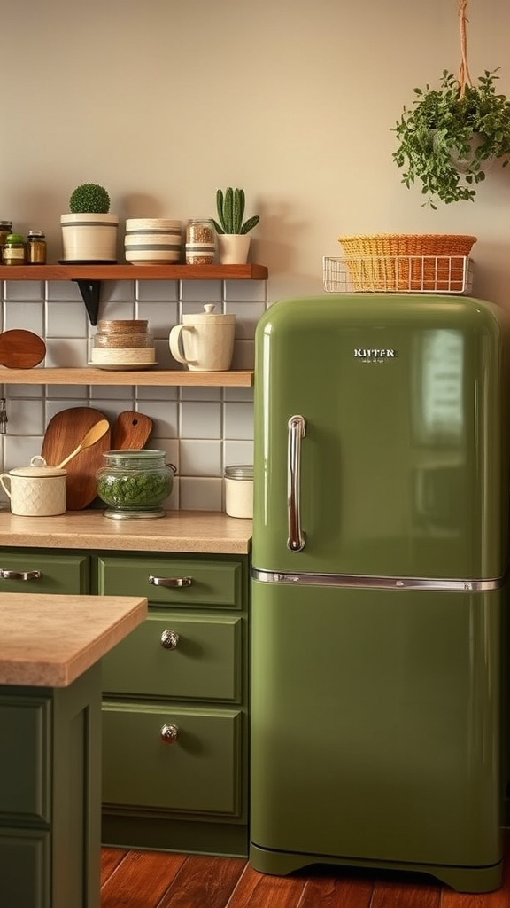 8. Vintage Olive Green Appliances