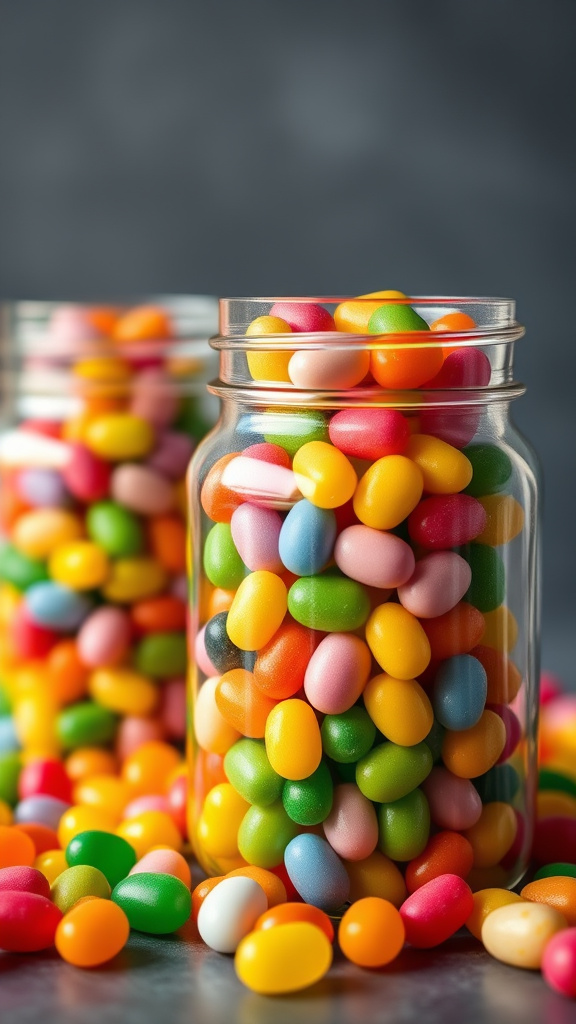 16. Joyful Jelly Bean Jars